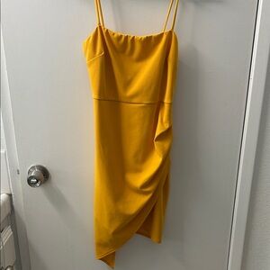 Blue Blush Asymmetrical Yellow Dress